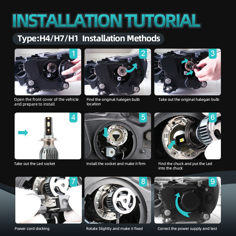 H11 LED Headlight Bulb 18,000 Lumens - Ultra Bright